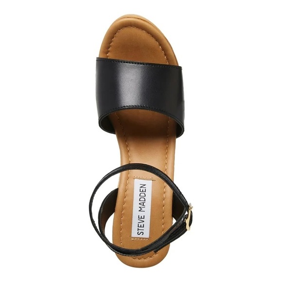 Steve Madden Womens Wedge Sandals Black 9.5 - Picture 3 of 5